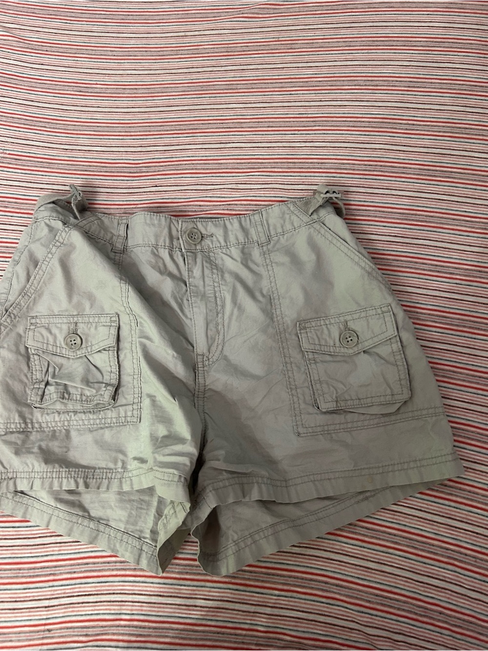 Ardene Light Gray Cargo Shorts with Button Flap Pockets